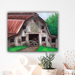 Original Oil Painting on 11x14” canvas board of a rustic barn. unframed